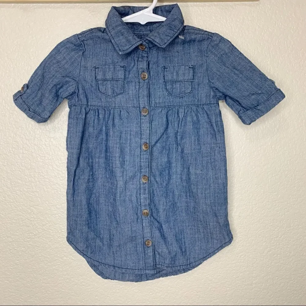 Old Navy Baby Girl 18-24 Months Denim Shirt Dress